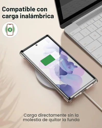 Vista 7 de SURITCH Funda Transparente para Samsung Galaxy S22 Ultra de 6.8" (Solo), [Protector de Pantalla Integrado] Carcasa Protectora de Cuerpo Completo