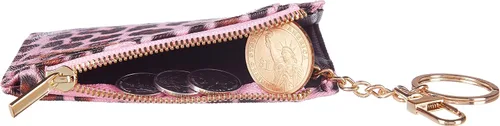 Vista 6 de Sodsay Estuche para tarjetas, cartera delgada con bolsillo frontal, para mujer, sujetatarjetas con llavero