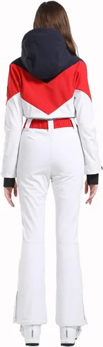 Vista 124 de GSOU SNOW Traje de esquí para mujer, traje de nieve delgado de una pieza, chaqueta de nieve, impermeable, resistente al viento, deportes al aire