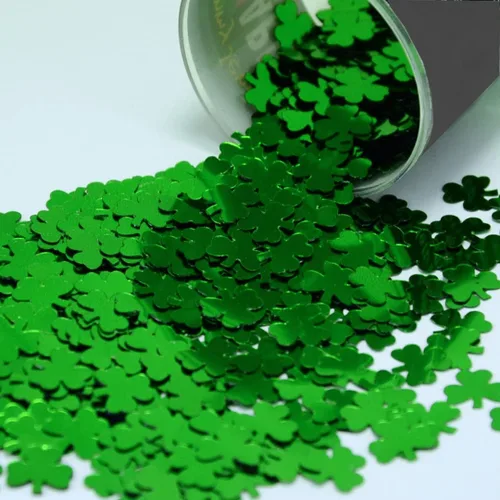Vista 12 de Confeti Shamrock 1/4" Verde - Paquete al por menor #9075 QS0