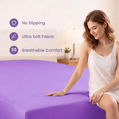 Vista 136 de Sábana bajera ajustable de lujo suave de 600 hilos, 100% algodón egipcio, sábana bajera ajustable individual con elástico alrededor, se adapta a