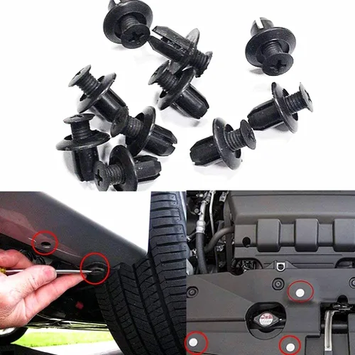 Vista 2 de 100 remaches de parachoques de plástico de 16 tamaños más populares, sujetadores de nailon para panel de puerta de automóvil, kit de clips