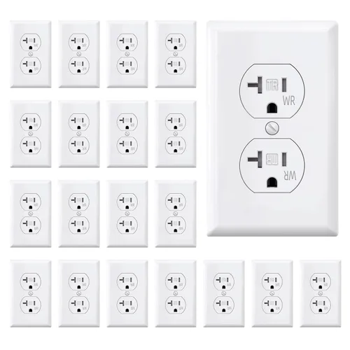 Vista 10 de ELEGRP Receptáculo dúplex con placa de pared, toma de pared eléctrica estándar de 20 A 125 V, resistente a manipulaciones TR y resistente a