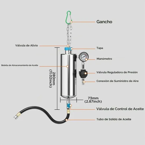 Vista 9 de Kit de herramientas de limpieza de inyector de combustible 1000ML 150PSI Limpiador de sistema de inyección de combustible sin desmontaje Máquina