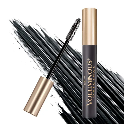 Vista 3 de L'Oréal Paris Makeup Voluminous Original Mascara, Blackest Black, 0.28 onzas líquidas y L'Oreal Paris Voluminous Lash Boosting Conditioner