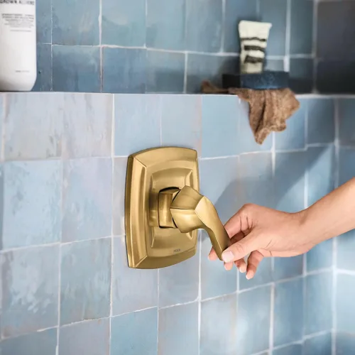 Vista 3 de Moen Voss T2692EPBG - Kit de moldura de ducha de rendimiento ecológico Posi-Temp de oro cepillado