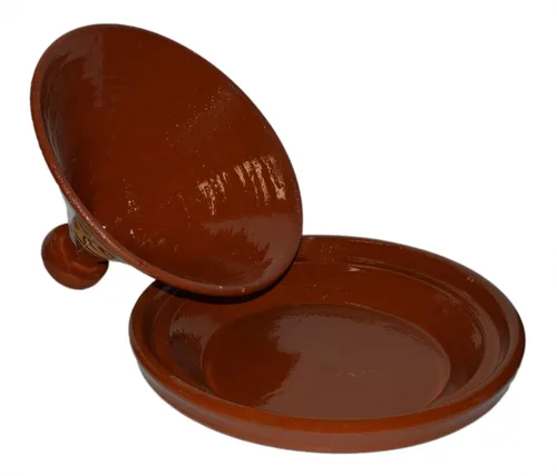Vista 2 de Tajín de cocina marroquí mediano 100% sin plomo, 10.5 pulgadas de diámetro