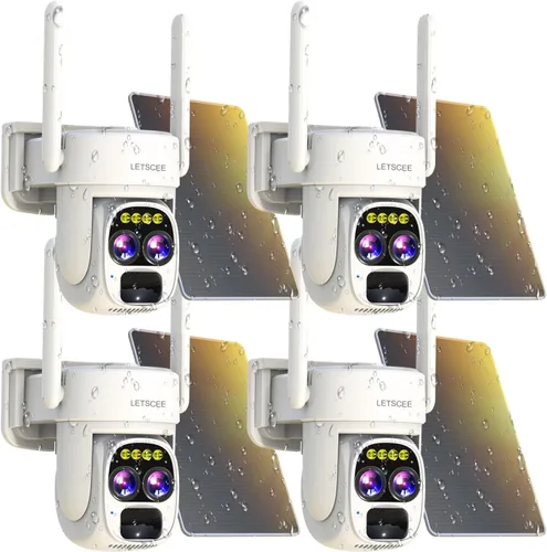 Vista 11 de LETSCEE Cámaras de seguridad inalámbricas para exteriores alimentadas por energía solar para seguridad del hogar, cámara exterior de visión de 360°