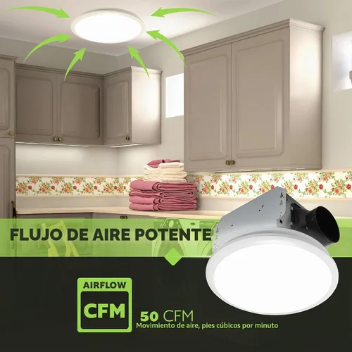 Vista 6 de Homewerks 7141-80 - Ventilador de baño con luz LED integrada para techos