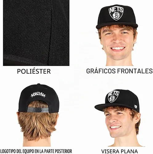 Vista 4 de Ultra Game Gorra de béisbol negra Ultimate oficial de sarga con broche a presión de la NBA para hombres