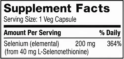 Vista 2 de New Life Selenio 200mcg, mineral esencial, 90 cápsulas vegetales