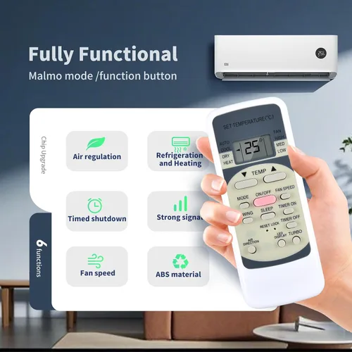 Vista 5 de PZL Nuevo control remoto de repuesto de CA R51M/E, control remoto universal de CA para modelos de aire acondicionado Midea