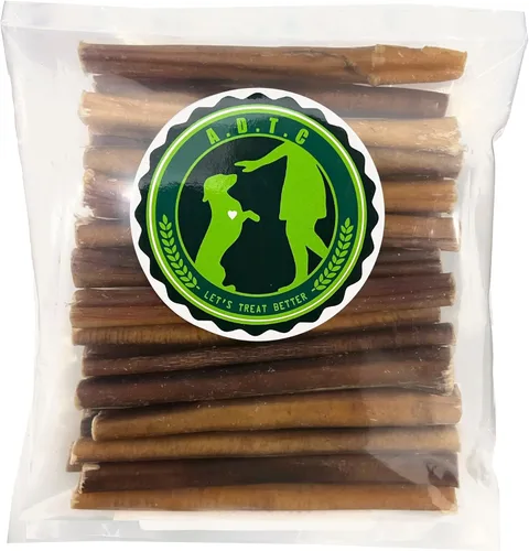 Vista 2 de Bully Sticks para perros Palitos de pizza naturales de larga duración Pizzle de carne de un solo ingrediente Golosinas para perros