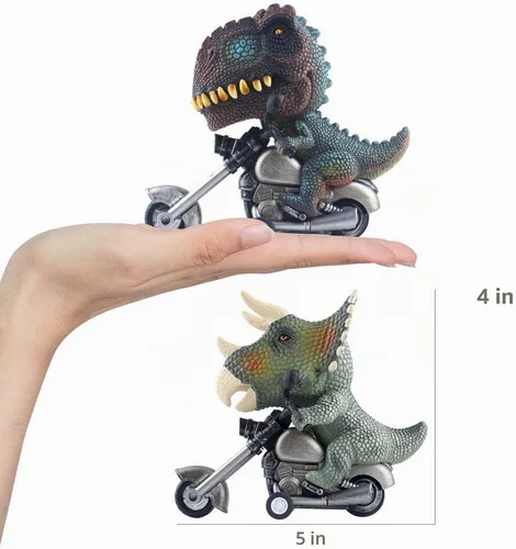 Vista 4 de DINOBROS - Juego de 2 juguetes de motocicleta para niños de 3 años