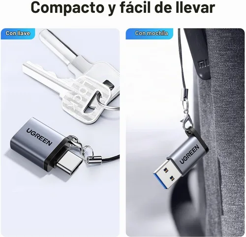 Vista 7 de UGREEN Paquete de 2 adaptadores USB a USB C, adaptador USB C hembra a USB macho de 10 Gbps compatible con iPhone 16 15, MacBook, iPad, Samsung