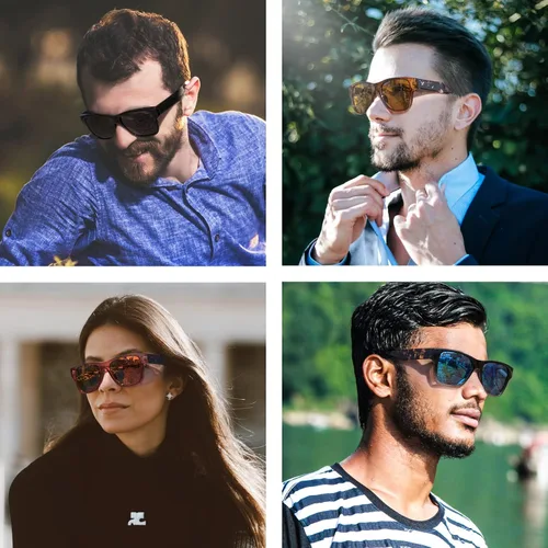 Vista 2 de MAXJULI Gafas de sol polarizadas cuadradas de gran tamaño retro para mujeres y hombres 8819