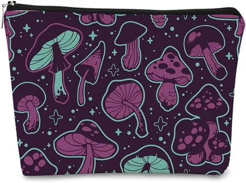 Vista 10 de BARPER Bolsa de maquillaje de hongos - Regalos para mujeres hippies, cosas de hongos, mushroom 1, Vintage