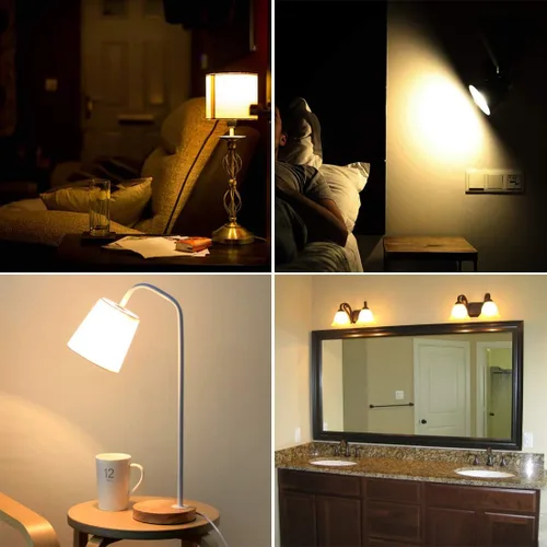 Vista 2 de Yangcsl Bombilla LED E12 con base de candelabro RGB que cambia de color con control remoto (paquete de 6)