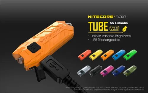 Vista 2 de Nitecore Tube v2.0 55 lúmenes Llavero recargable por USB ultraligero (Jacinto)