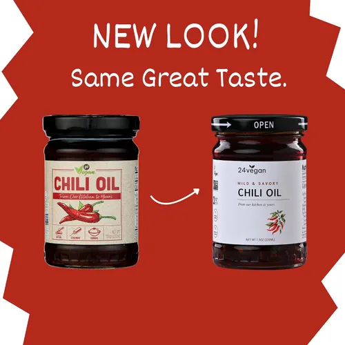 Vista 8 de 24Vegan - Aceite de chile de ajo 100% vegano, sin gluten, sin MSG, aceite crujiente de ají Sin OMG (7.5 onzas)