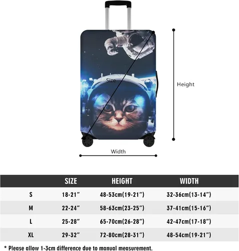Vista 5 de POPCUSTOMS Funda de equipaje de viaje personalizada, protector de equipaje personalizado para maleta de mascota, funda de equipaje lavable, texto