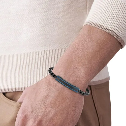 Vista 4 de Van Heusen Pulsera de identificación de cadena de acero inoxidable para hombre