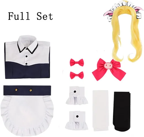 Vista 6 de AIUKAKP Akiba Maid War - Disfraz de sirvienta Wahira Nagomi, disfraz de sirvienta de hombre Ranko, vestido de sirvienta rosa, uniforme de Halloween