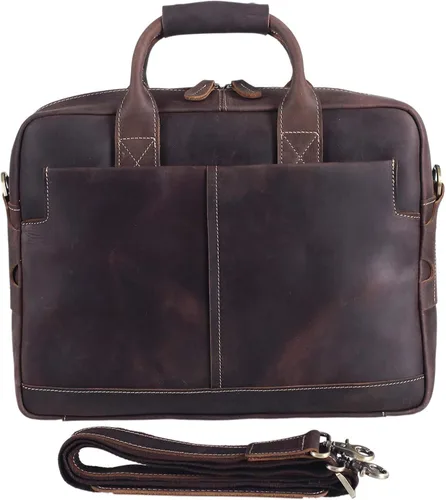 Vista 7 de CUSTOMHOUZZ - Maletín de piel para hombre con cremallera, para hombre