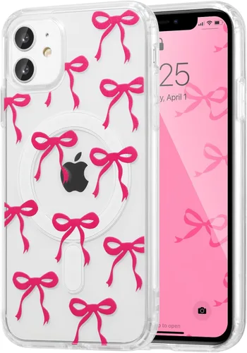 Vista 101 de UEEBAI - Funda magnética para iPhone 11, diseño de lazo, compatible con MagSafe, funda transparente delgada inalámbrica, antiamarilleo, a prueba