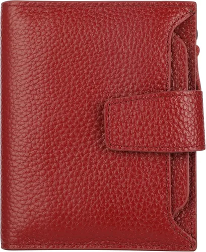 Vista 13 de Lavemi Pequeña cartera compacta para mujer, con bloqueo RFID, de piel auténtica, plegable, con ventanas de identificación
