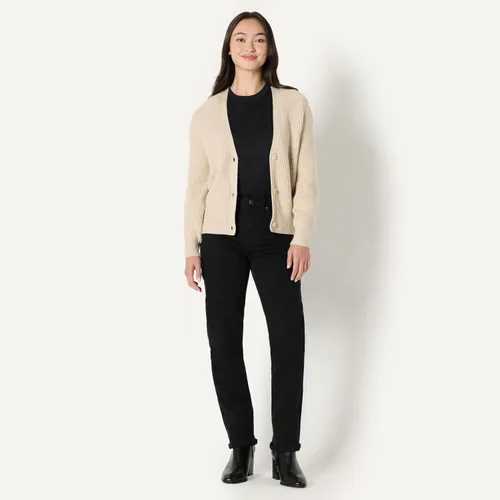Vista 6 de Tienda Essentials Cárdigan tipo blusón acanalado suave al tacto para mujer