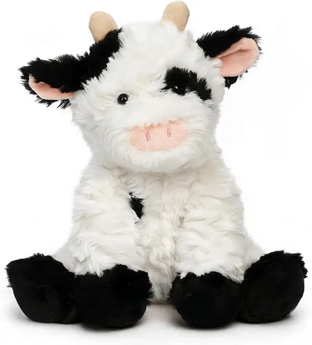 Vista 26 de Hopearl Adorable Vaca de Peluche, Juguetes de Vaca Flexible Suave, Animales de Peluche, Regalos de Cumpleaños Lindos para Niños, Niñas, Niños