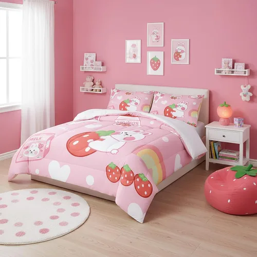 Vista 28 de QOOMO Edredón floral de gato tamaño Twin, juego de ropa de cama de gato rosa para niños, adolescentes y niñas, juego de ropa de cama de 3 piezas