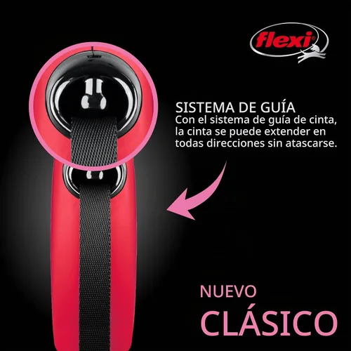 Vista 4 de Flexi - Correa retráctil clásica para perros, grande, 12 m, roja