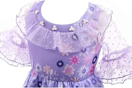 Vista 4 de Vestido Isabella de princesa para niñas disfraz de Halloween con clip para el cabello
