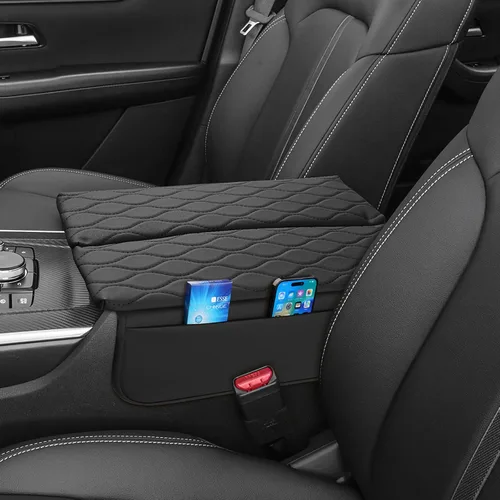 Vista 18 de Shademax Funda para reposabrazos de consola central para Tesla Model Y Juniper 2025-2026 / Modelo 3 Highland 2024-2026, antideslizante, impermeable
