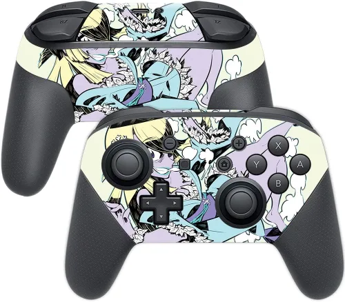 Vista 7 de MightySkins Skin compatible con Nintendo Switch Pro Controller - Alien Battle Funda protectora de vinilo duradera y única Fácil de aplicar