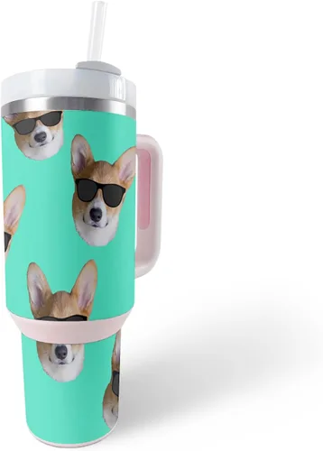 Vista 32 de MightySkins Skin - Vaso de vinilo compatible con Stanley The Quencher H2.0 FlowState de 40 onzas, color verde CBD, protectora, duradera y única