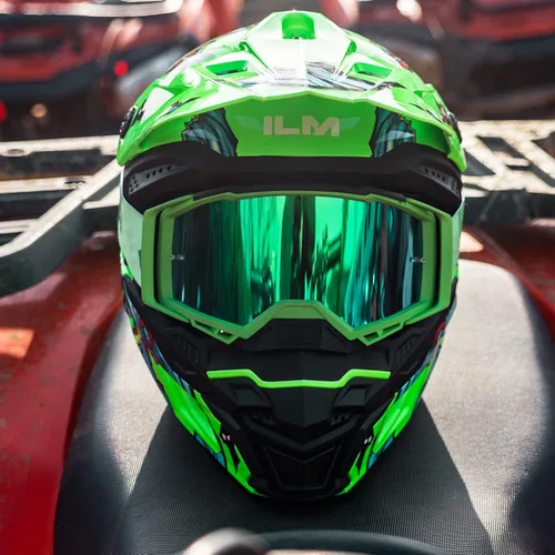 Vista 8 de ILM DOT&ECE Casco ATV para Jóvenes Casco de Dirt Bike para Niños Casco Infantil Motocross Dirtbike BMX MX Todoterreno Deporte Dual Cara Completa