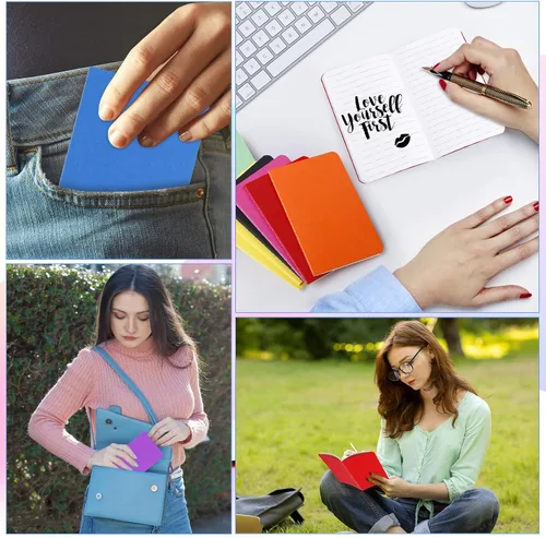 Vista 6 de Paquete de 36 cuadernos pequeños rayados a granel, mini cuadernos de bolsillo, mini cuadernos de notas para estudiantes, viajeros, suministros