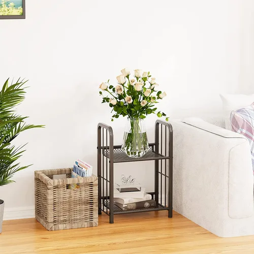 Vista 2 de Estantería de almacenamiento con estante, estuche independiente para sala de estar, dormitorio, cocina, resistente al óxido, fácil de montar