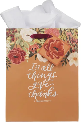 Vista 17 de Christian Art Gifts Bolsa de Regalo Retrato con Etiqueta y Juego de Papel de Seda para Mujeres: Quédate Quieta y Conoce - Salmo 46:10 Versículo