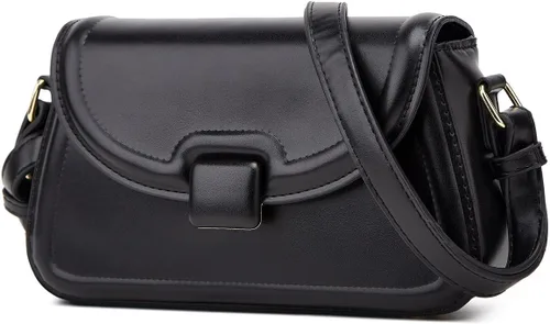 Vista 2 de Bolsos cruzados para mujer, bolso de mano vintage, bolso de hombro clásico para axilas, piel sintética suave