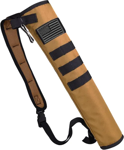 Vista 19 de Carcaj de flechas de tiro con arco ligero para la espalda de doble uso plegable compacto con sistema Molle colgado para tiro al blanco