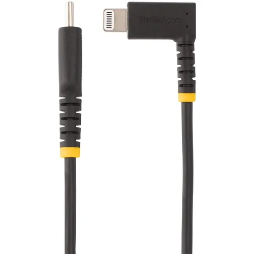Vista 2 de StarTech - Cable USB-C a Lightning de 35.8 in, color negro en ángulo recto (RUSB2CLTMM1MR) Apple MFi Certified, USB 2.0, Type-C, iPhone, Male to