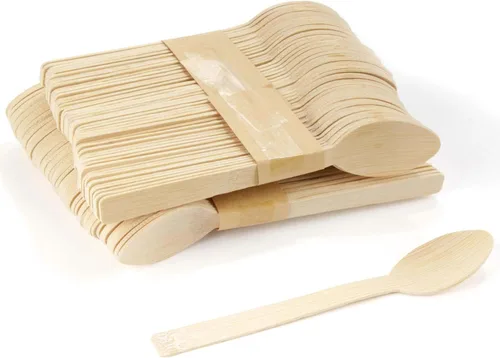Vista 7 de Bulk Pack - Utensilios de chapa de bambú para cenas, catering, 50