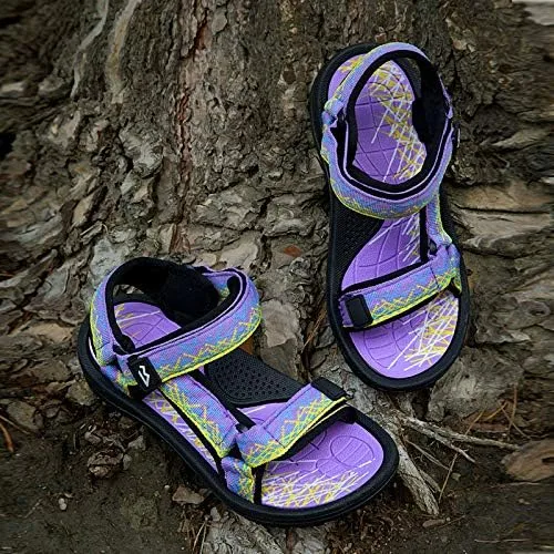 Vista 4 de Nord Trail Sandalias para niños Gancho y lazo ajustable correas sandalias planas para niños y niñas