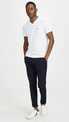 Vista 5 de Lacoste Camiseta de algodón Pima de manga corta con cuello en V para hombre