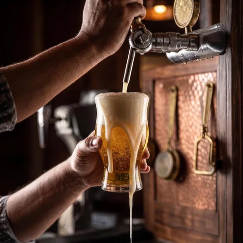 Vista 6 de Necessia Nucleated Draft - Juego de 2 vasos de cerveza grabados con láser para Craft Ale