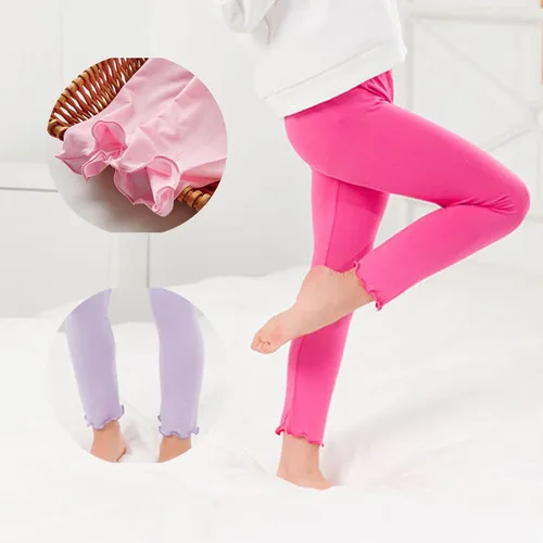 Vista 2 de Leggings básicos para niñas, paquete de 3 leggings de algodón básicos, leggings ajustados hasta el tobillo
